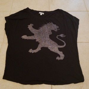 Express cap sleve logo shirt